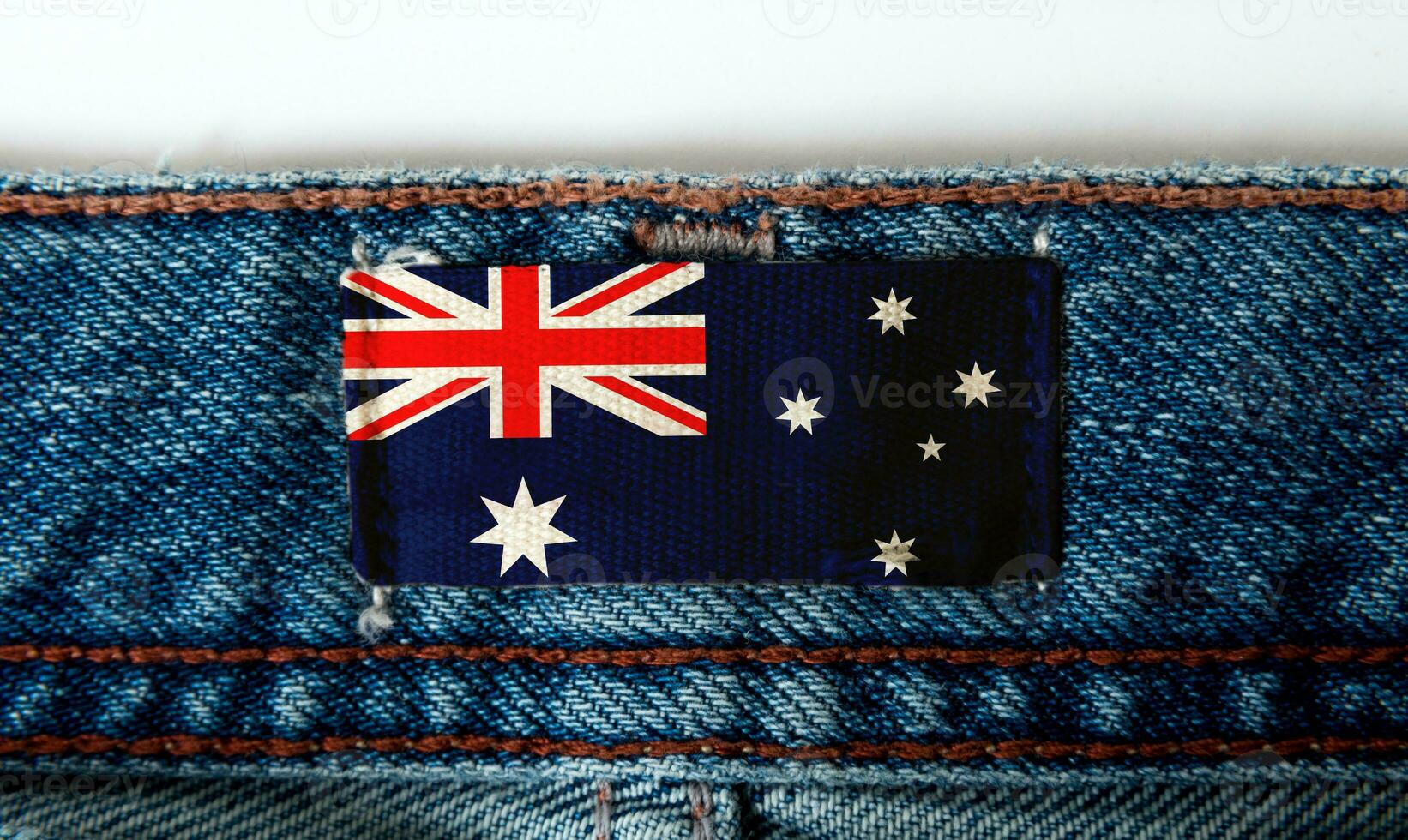 Flag on the label of the jeans photo