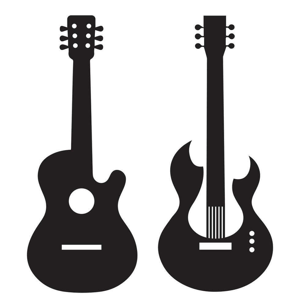 guitarra silueta moderno forma mínimo vector