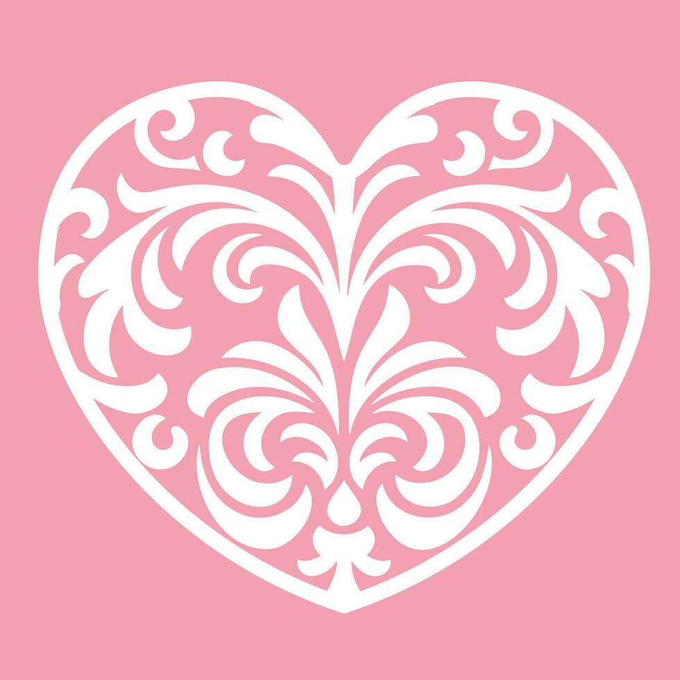Decorative heart damask ornate style 36315434 Vector Art at Vecteezy