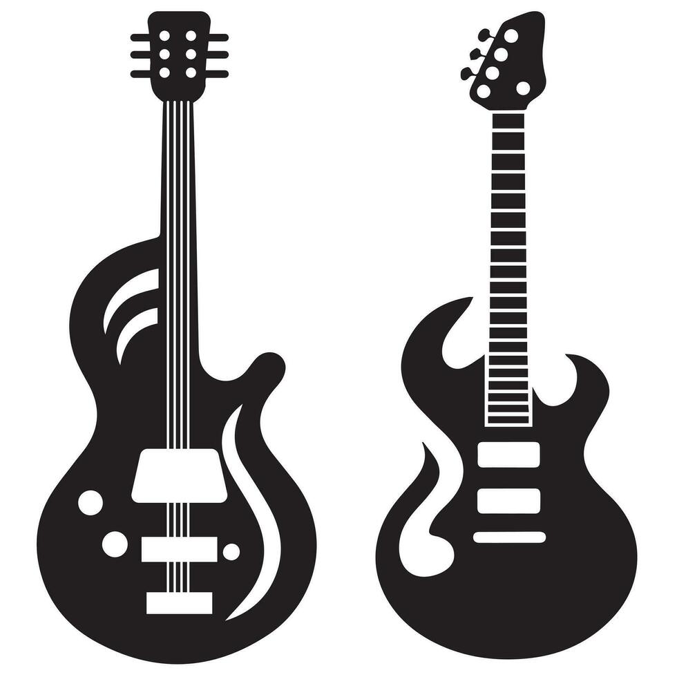 Guitar silhouette modern shape minimal vector