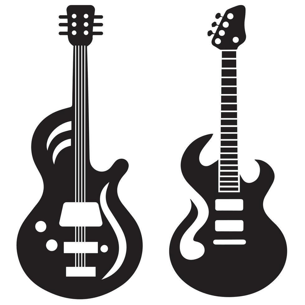 guitarra silueta moderno forma mínimo vector