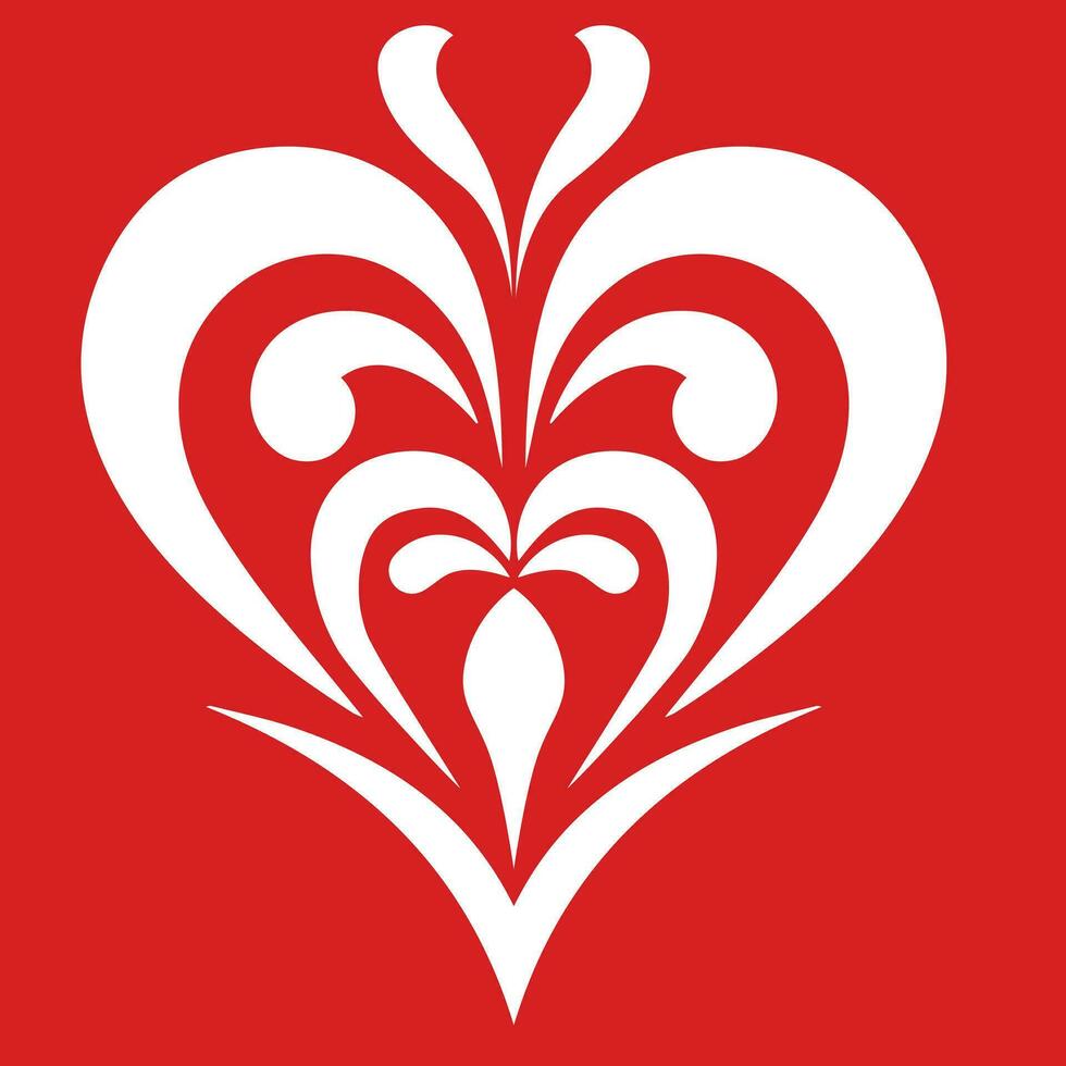 Decorative heart damask ornate style vector