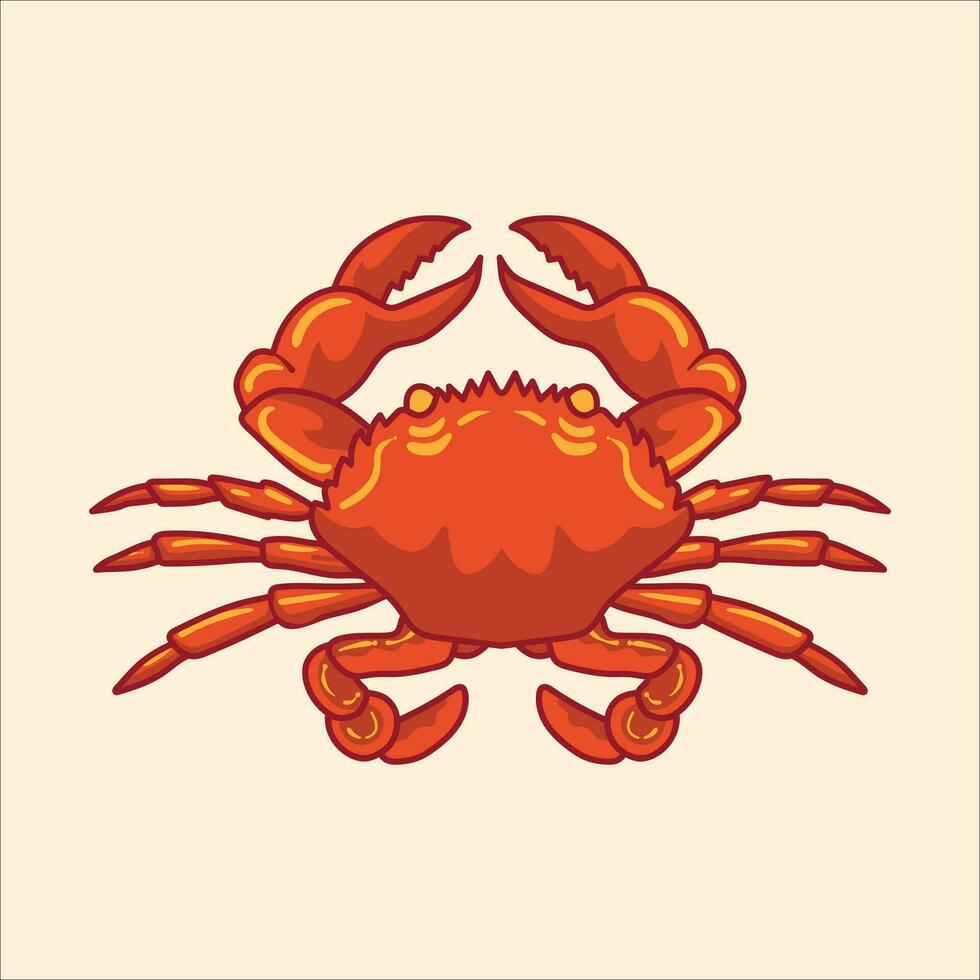 Crab mascot cartoon character illustration vector