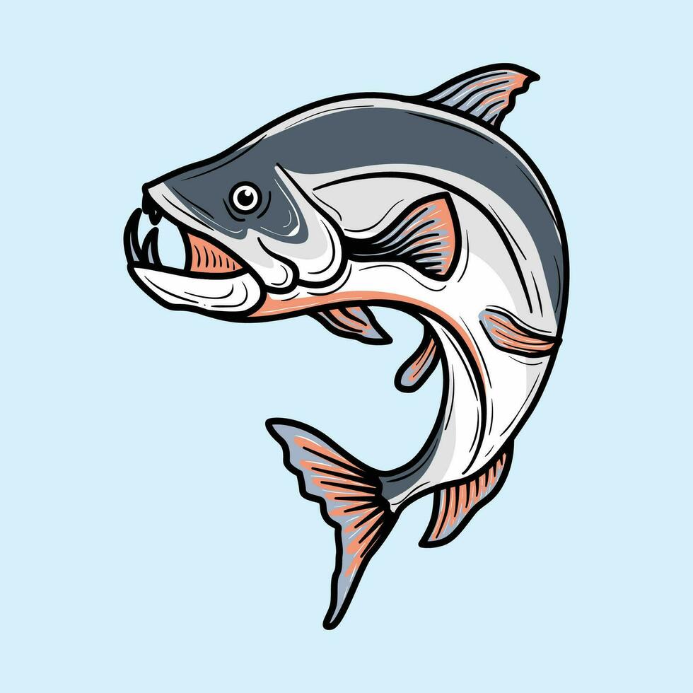 payara pescado dibujos animados ilustración vector