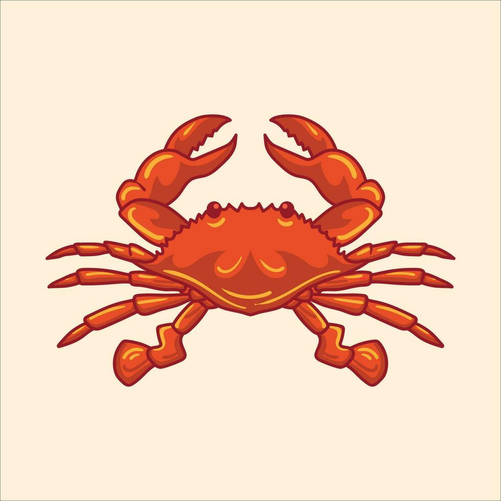 Crab mascot cartoon character illustration vector
