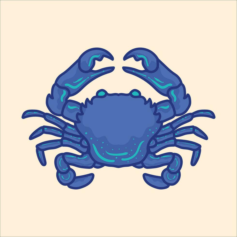 Crab mascot cartoon character illustration vector