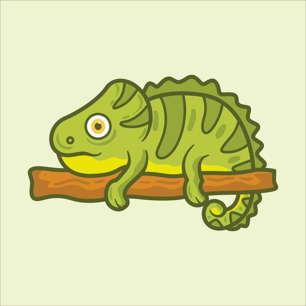 linda camaleón dibujos animados vector ilustración