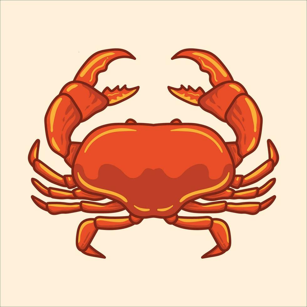 Crab mascot cartoon character illustration vector