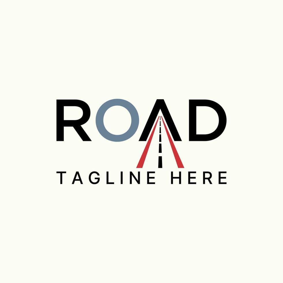 Logo design graphic concept creative premium abstract vector stock letter initial ROAD font with one way. Related to straight driving freeway vehicle