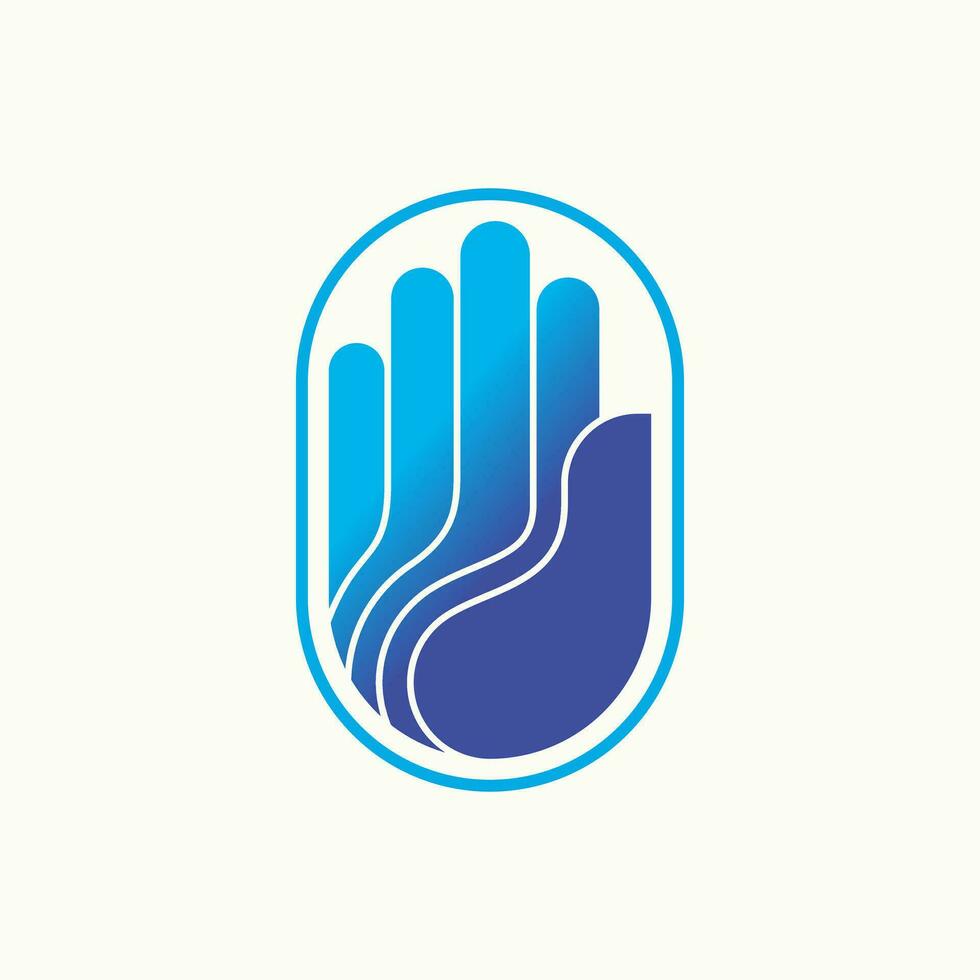 Logo design graphic concept creative premium abstract vector stock unique simple palm hand art lines. Related to health therapy buddhist acupuncture