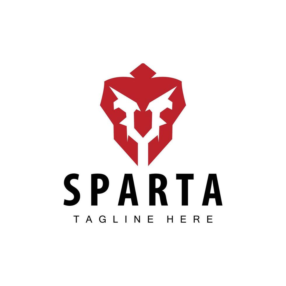 Spartan logo, barbarian warrior badge design simple silhouette spartan war helmet vector