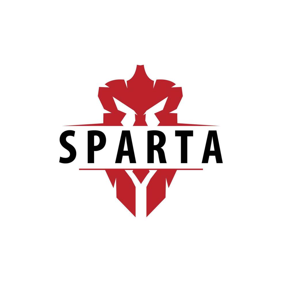 Spartan logo, barbarian warrior badge design simple silhouette spartan war helmet vector