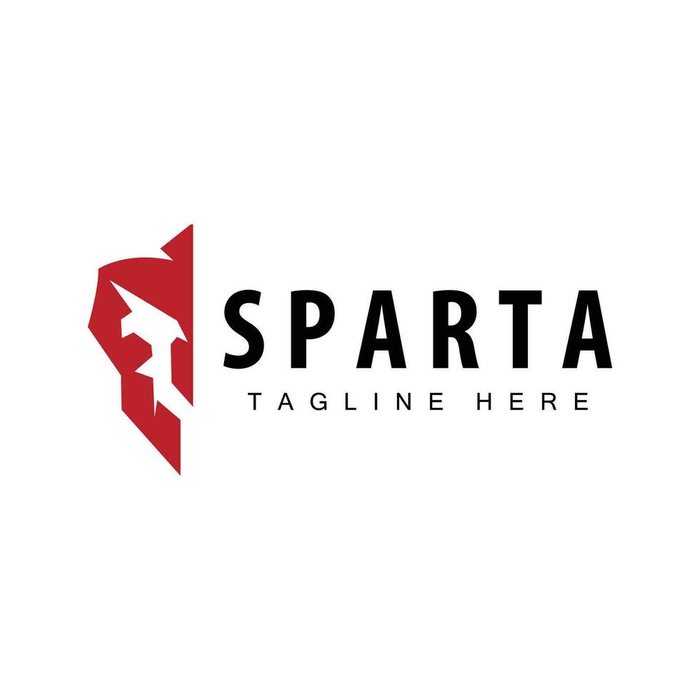 Spartan logo, barbarian warrior badge design simple silhouette spartan war helmet vector