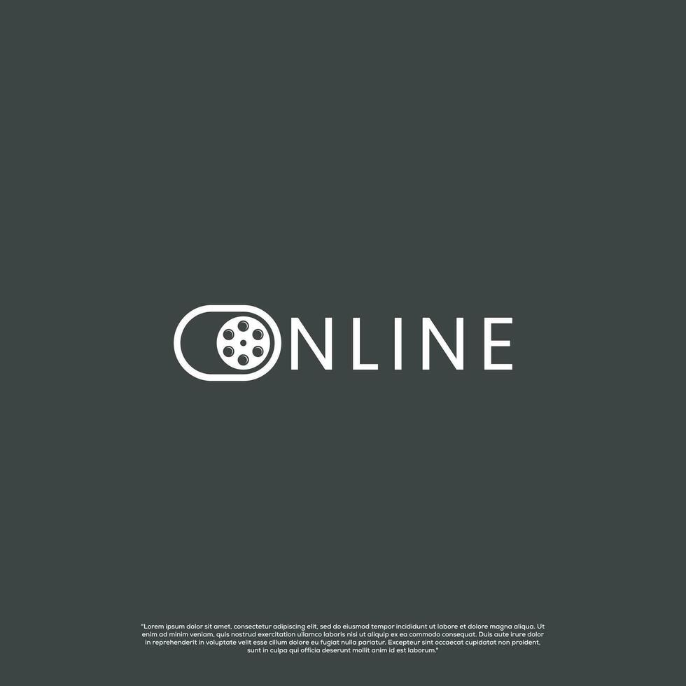 Online cinema movie watching logo design modern concept vector