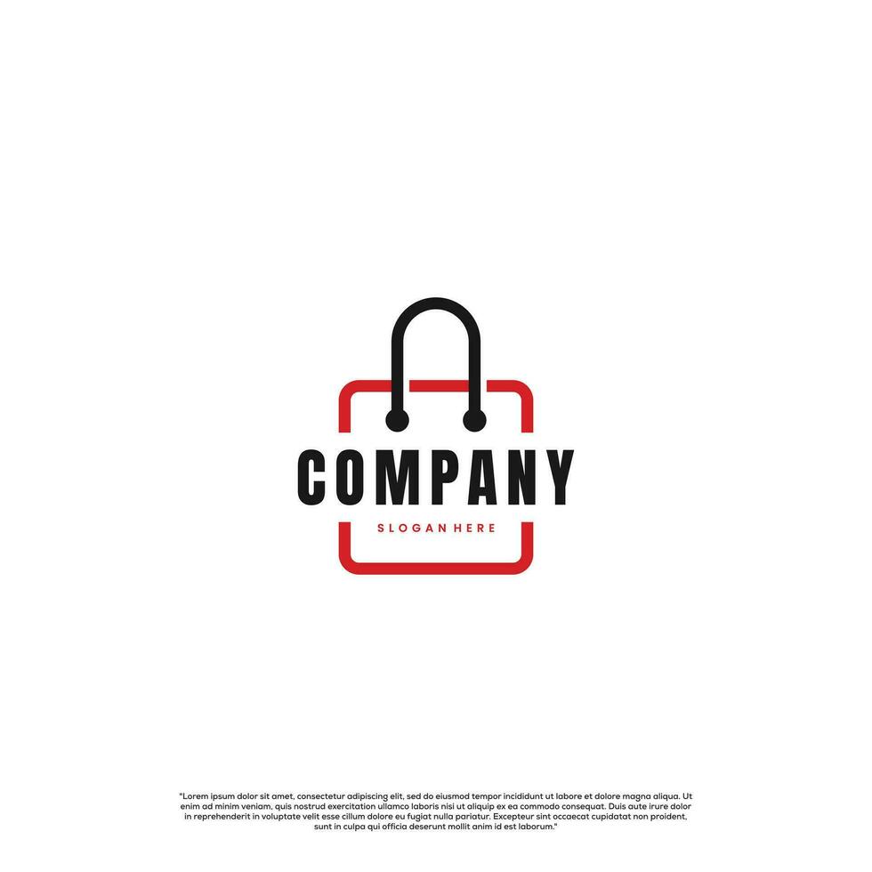 Shopping bag logo design template vector