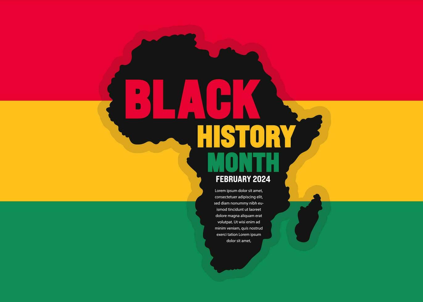 africano americano negro historia mes vistoso letras tipografía con africano mapa antecedentes celebrado febrero en unido estado y Canadá. diecinueve de junio independencia día. kwanzaa vector