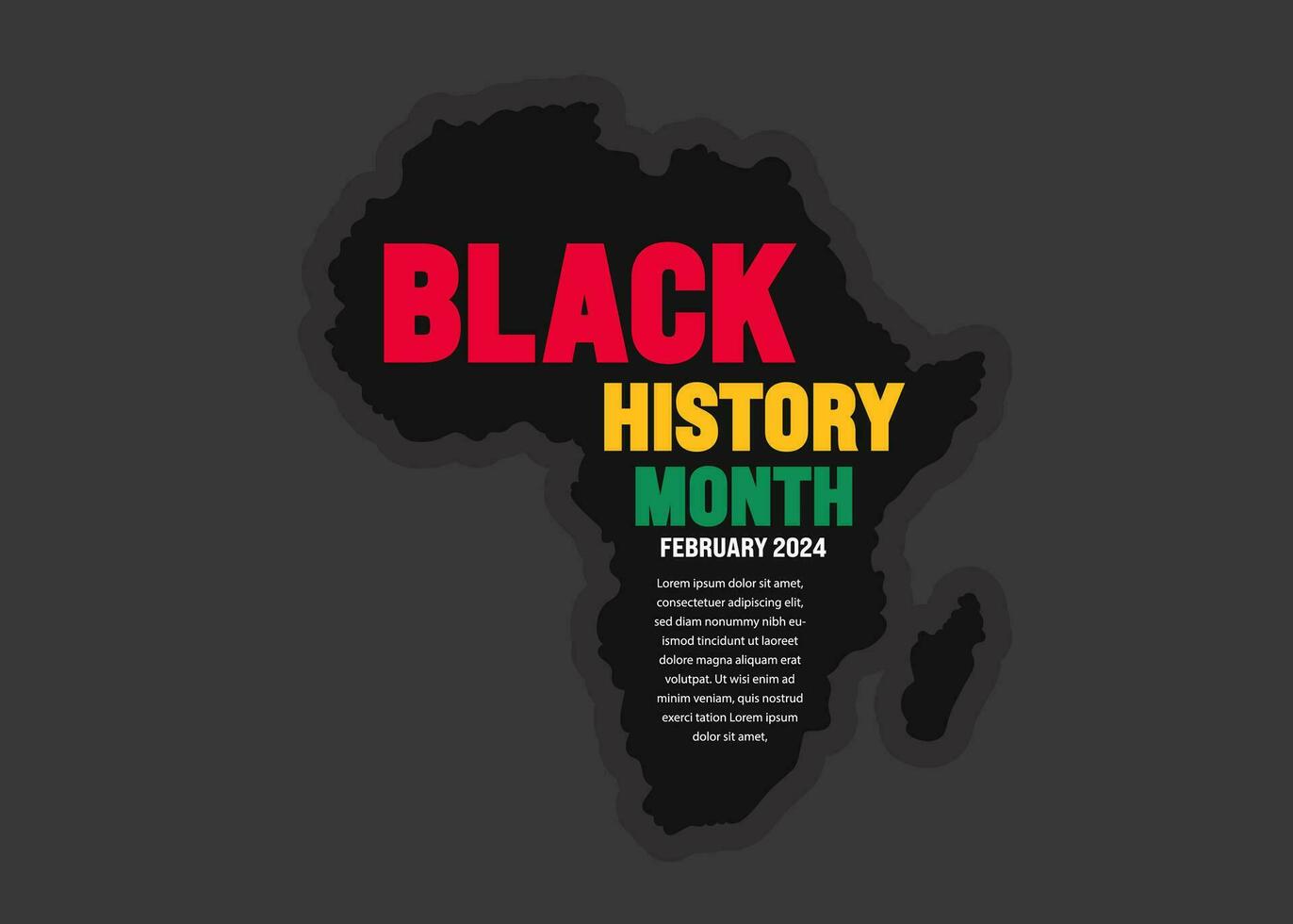 African American Black history month colorful lettering typography with african map background Celebrated February in united state and Canada. Juneteenth Independence Day. Kwanzaa vector