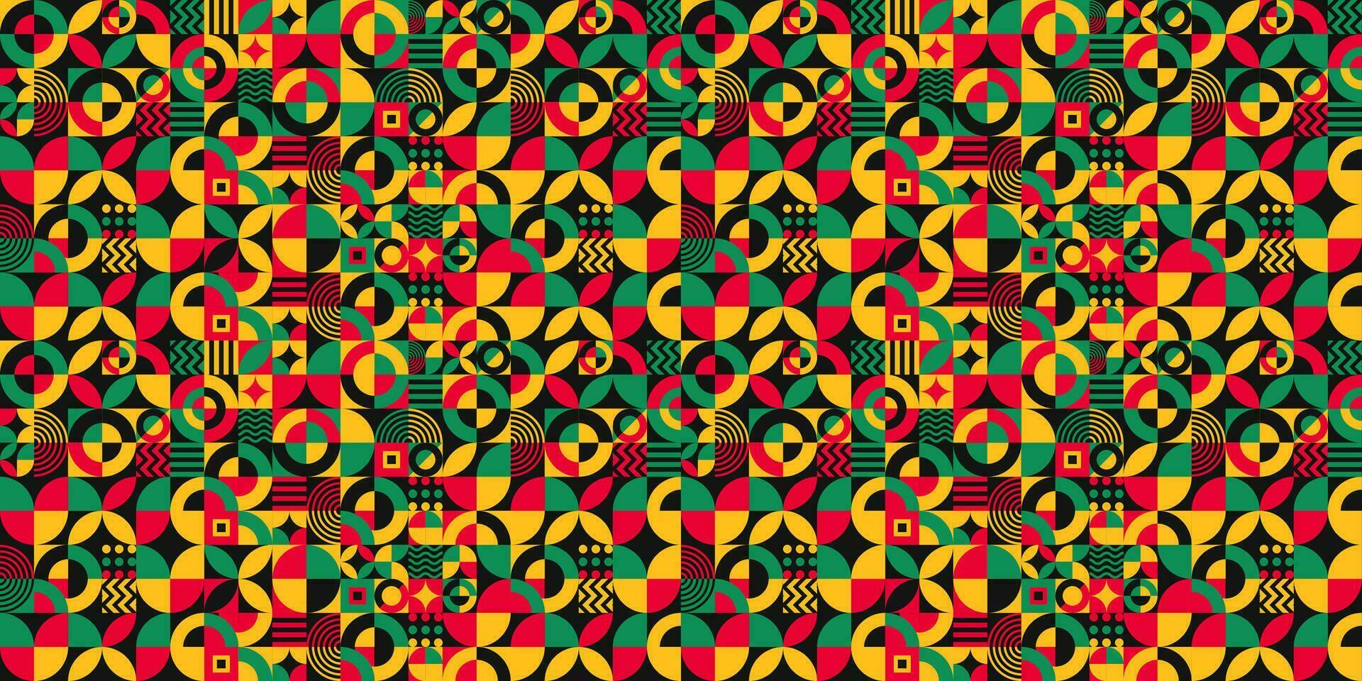 African American Black history month Neo geometric seamless pattern background. Celebrated February in united state and Canada. Juneteenth Independence Day. Kwanzaa. use to banner, poster, book cover. vector