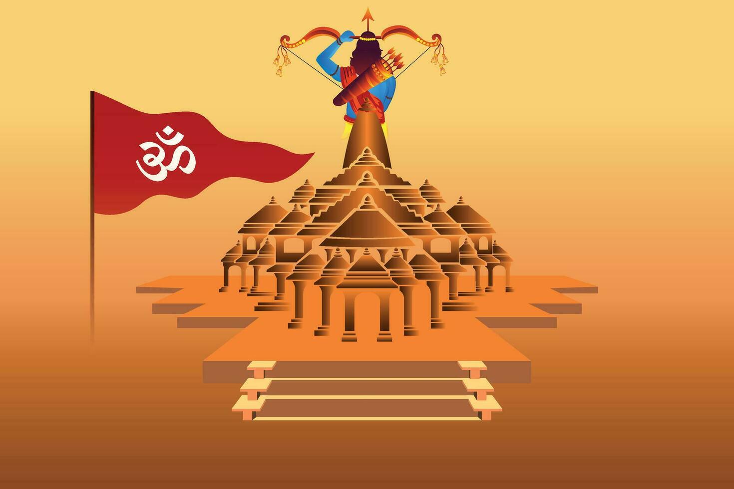 gratis vector RAM mandir diseño