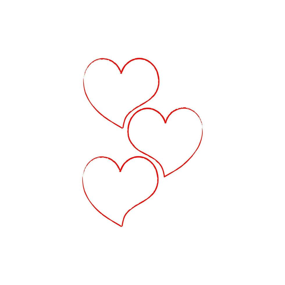 Heart shape vector, sketch illustration can be used for design of valentine, wedding, love theme romantic vector