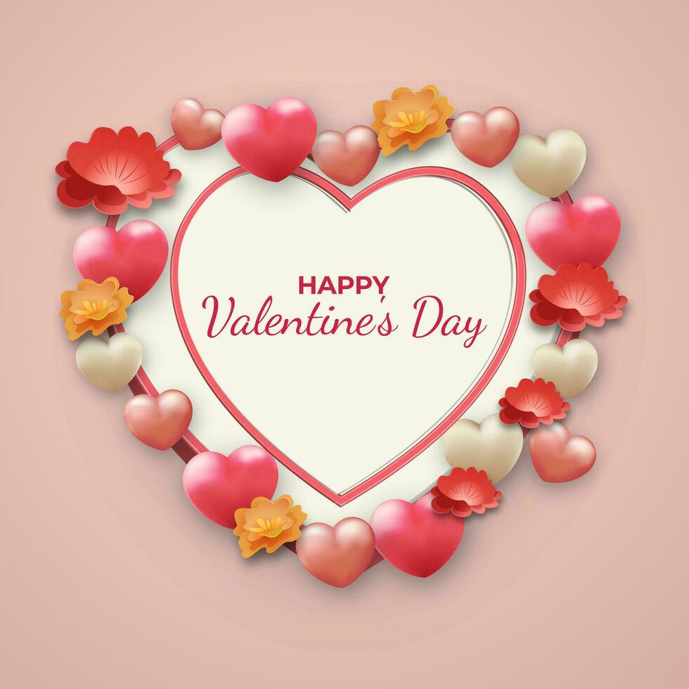 San Valentín día antecedentes. 3d amar, para bandera o saludo tarjeta. vector ilustración