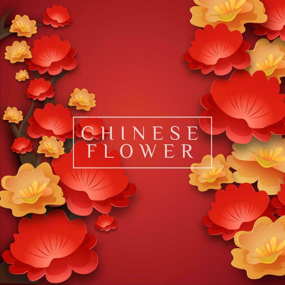 Chinese flower element. for happy new year, decorative, background vector