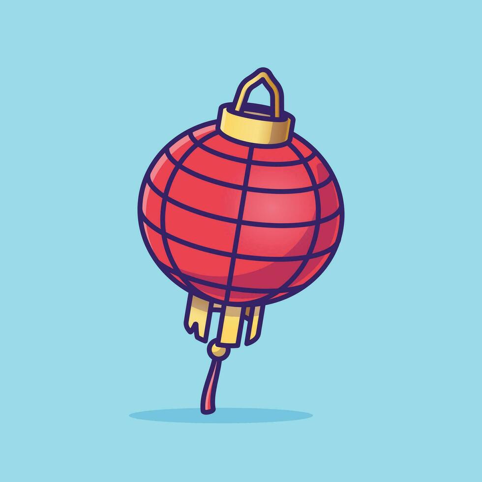 Chinese lantern simple cartoon vector illustration new year stuff concept icon isolated