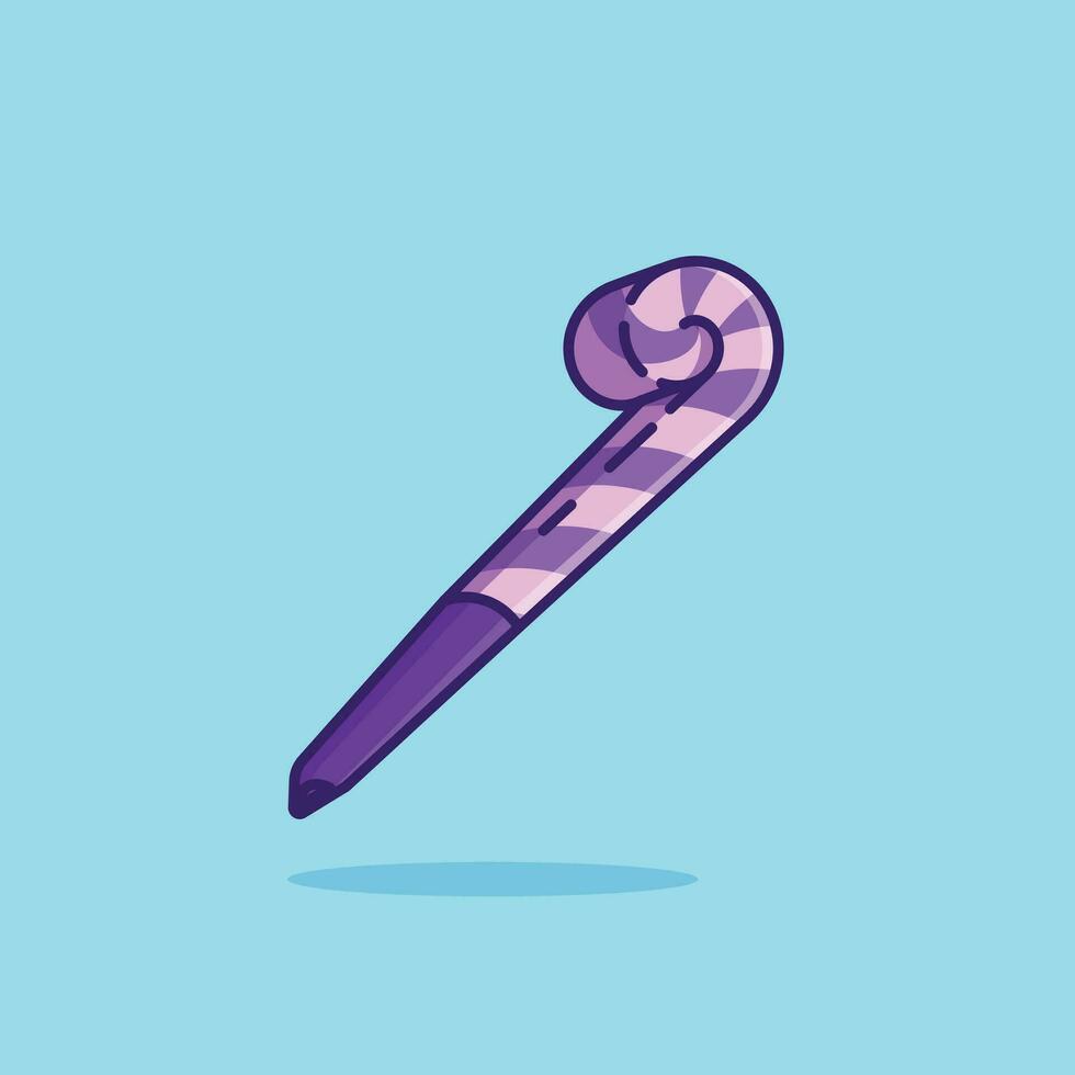Tongue trumpet simple cartoon vector illustration new year stuff concept icon isolated