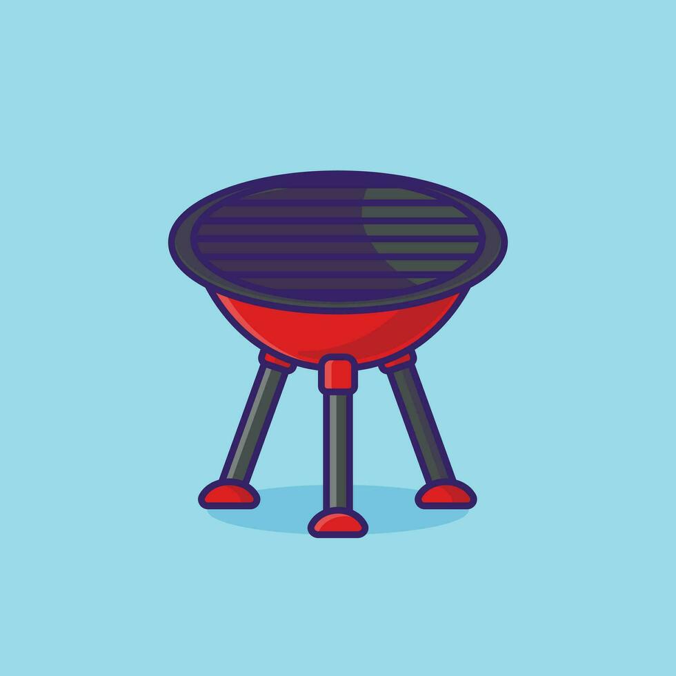 BBQ grill simple cartoon vector illustration new year stuff concept icon isolated