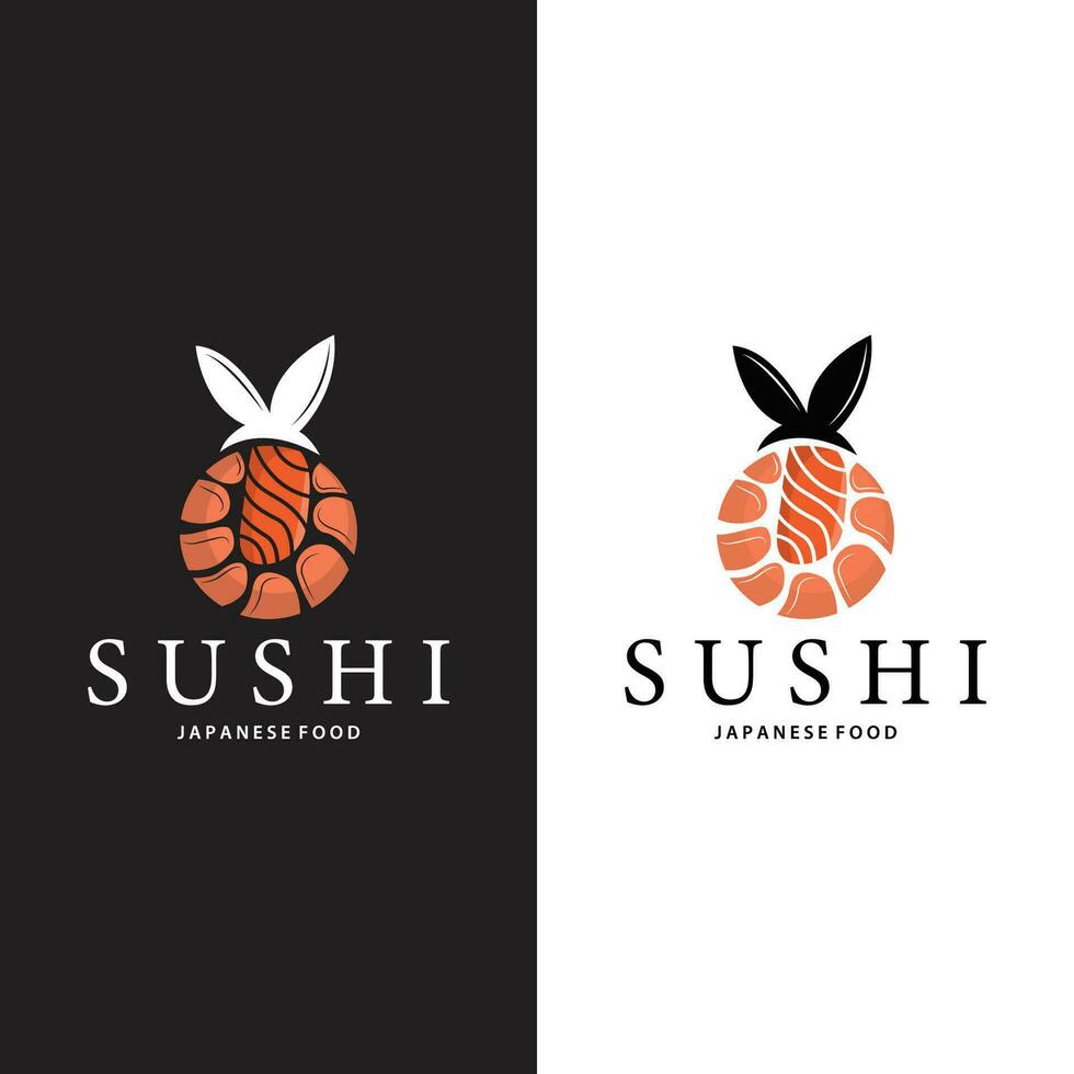 Sushi logo simple design sushi japanese food icon template product japanese cuisine vector