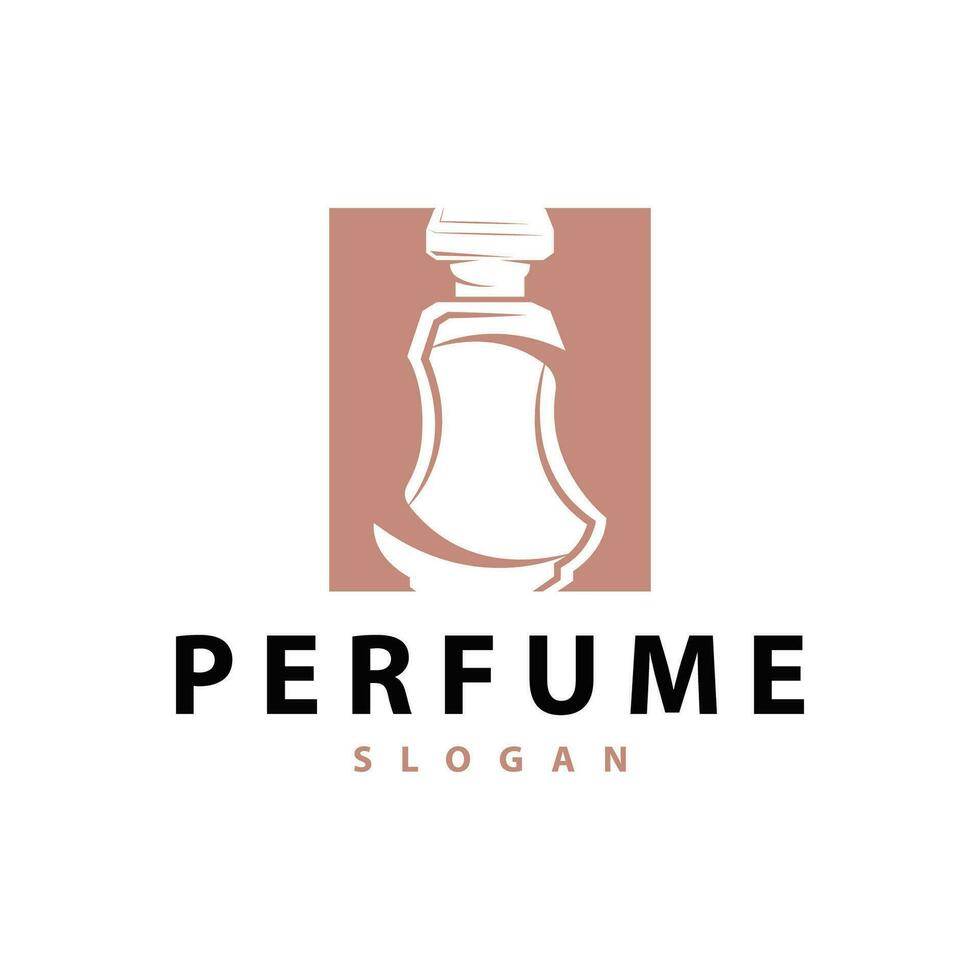 Simple minimalist perfume logo beauty product brand template perfume bottle design vector