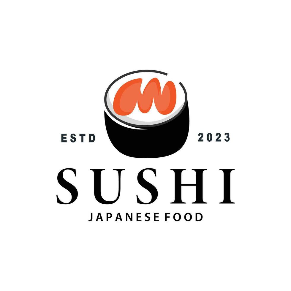 Sushi logo simple design sushi japanese food icon template product japanese cuisine vector