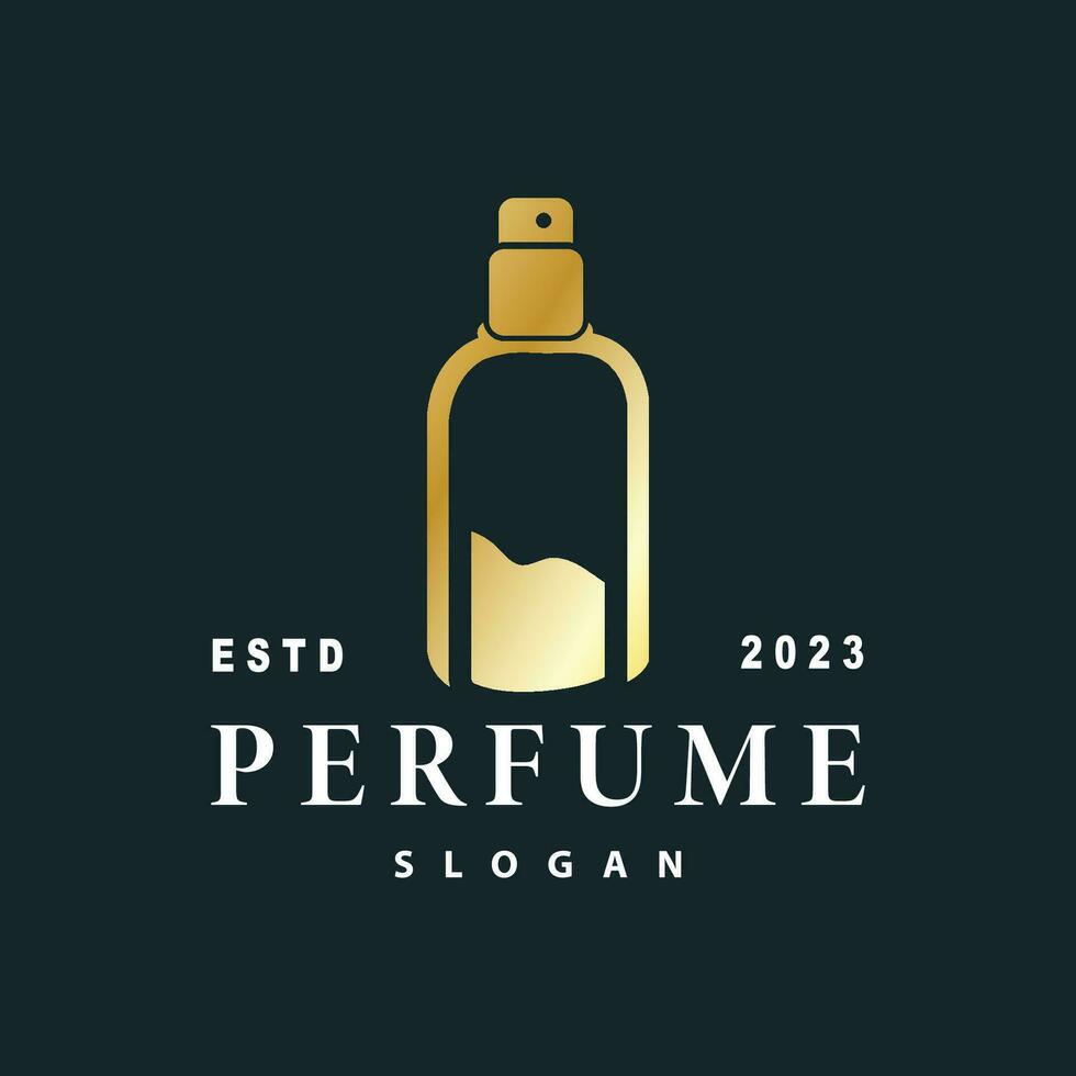 Simple minimalist perfume logo beauty product brand template perfume bottle design vector