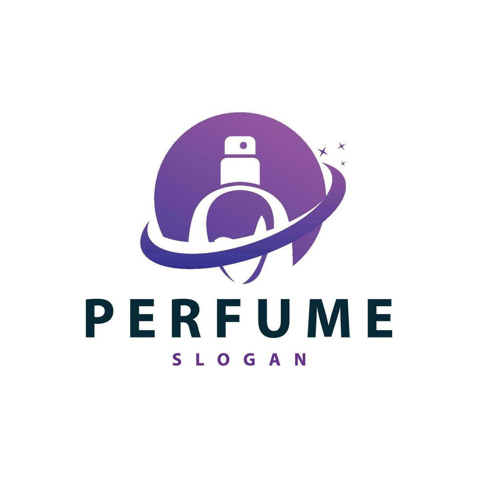 Simple minimalist perfume logo beauty product brand template perfume bottle design vector