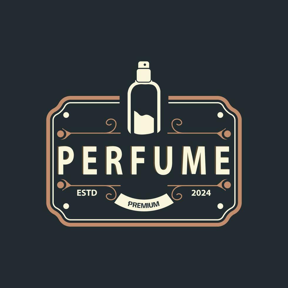 Simple minimalist perfume logo beauty product brand template perfume bottle design vector