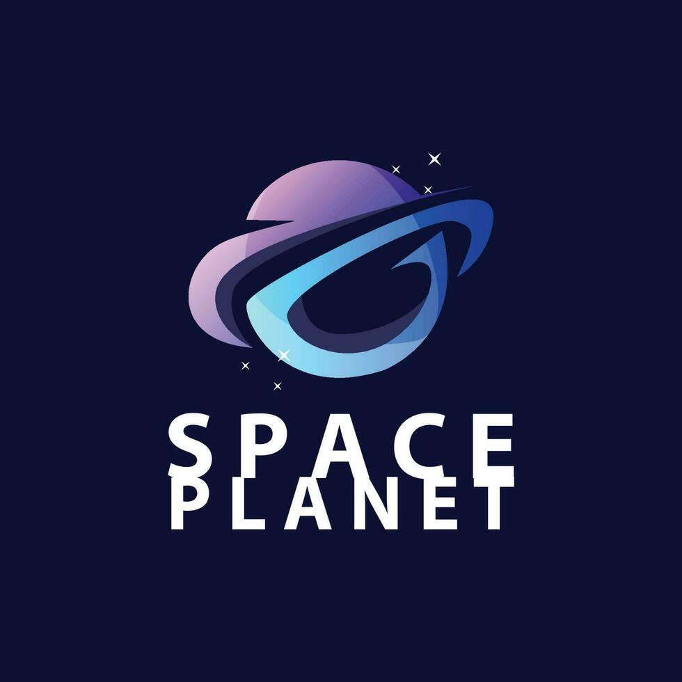 Space logo modern design planet template illustration simple circle inspiration model vector