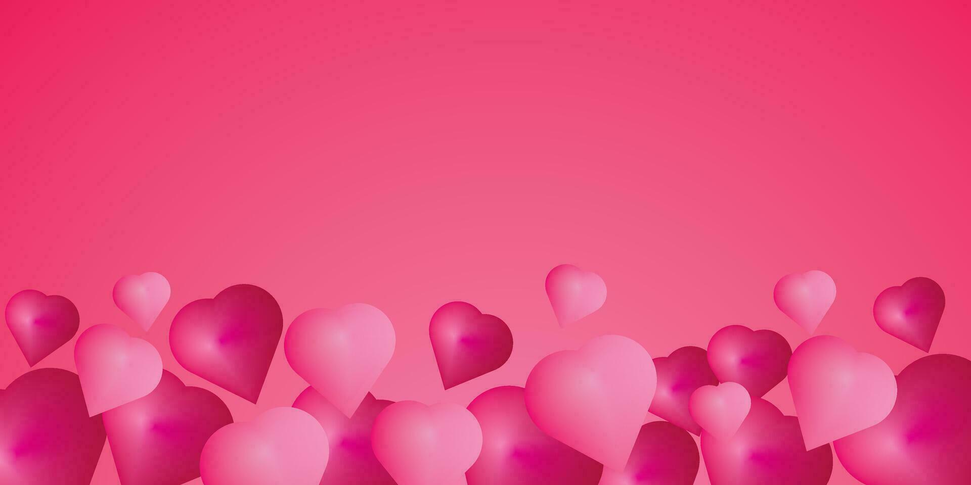 The red background design with three-dimensional hearts is suitable for a romantic theme vector