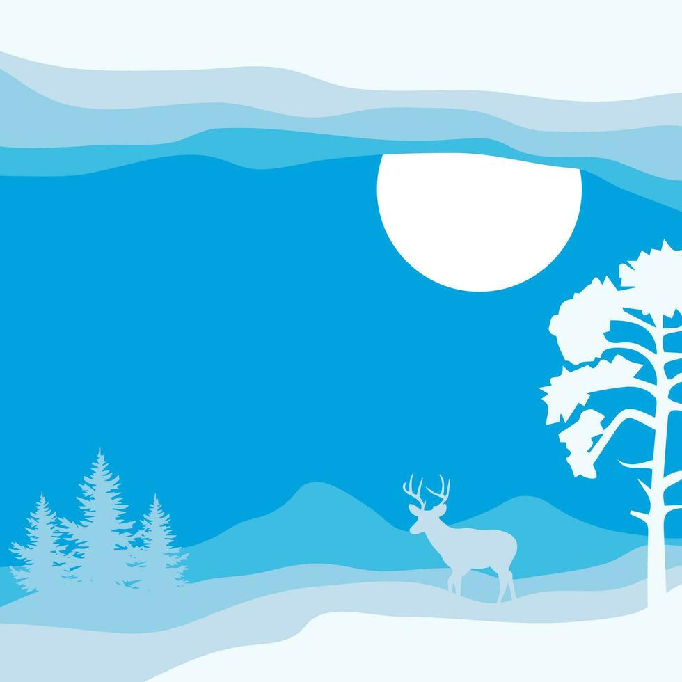 winter papercut background vector