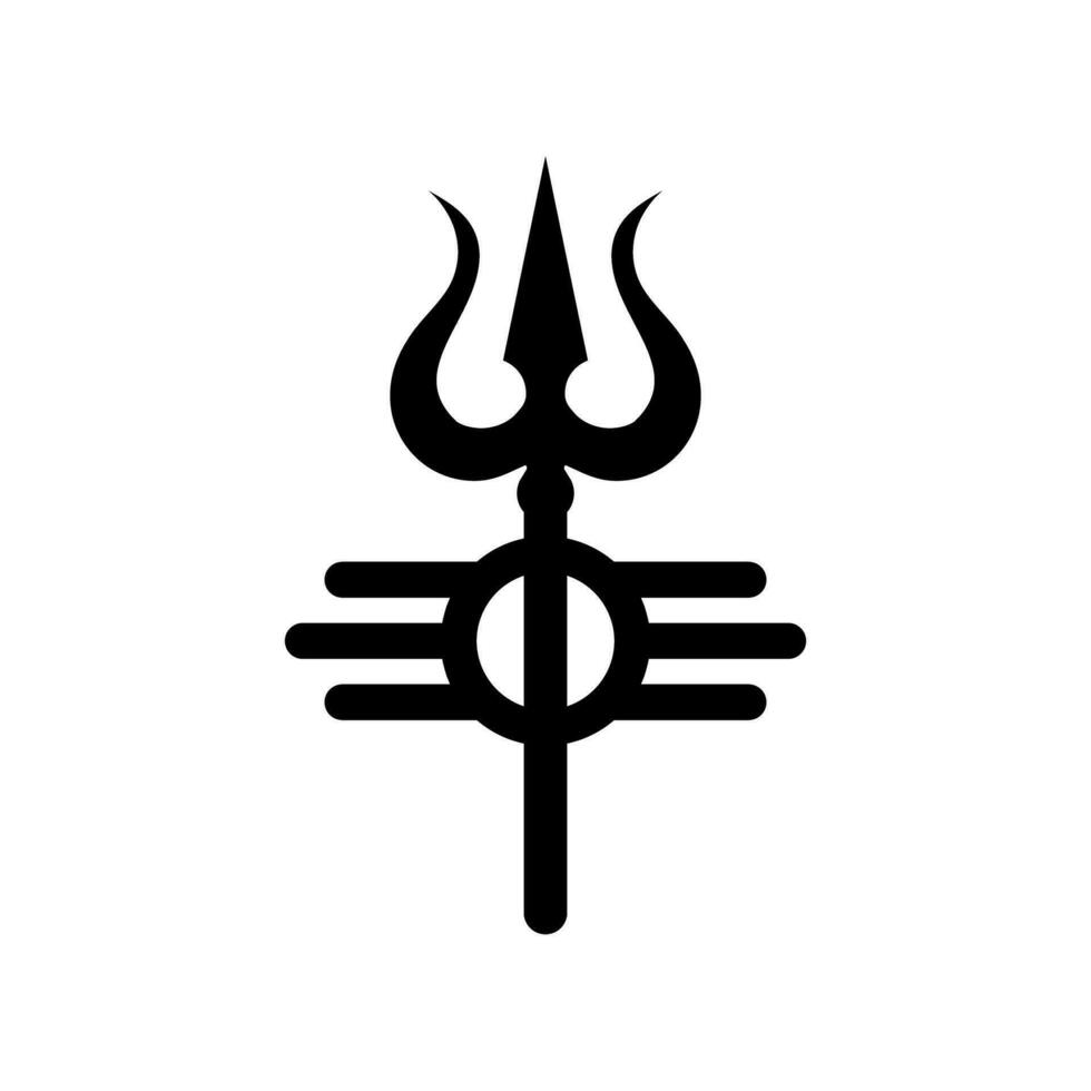 Shiva Mahadev Hindu God Trishul Symbol Vector Illustration