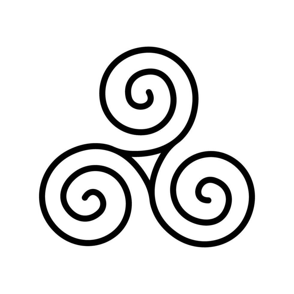 triskelion espiral antiguo decoración icono vector ilustración