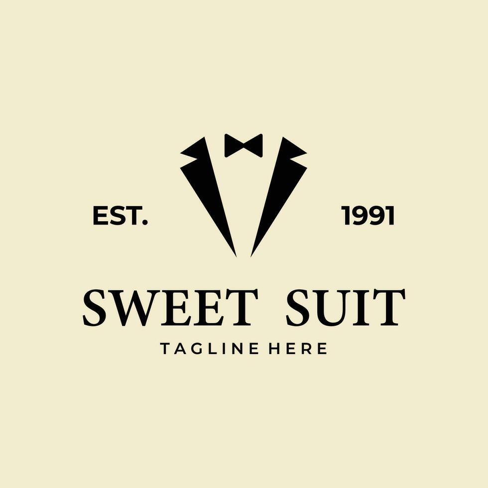moderno elegante dulce traje logo vector icono modelo diseño ilustración