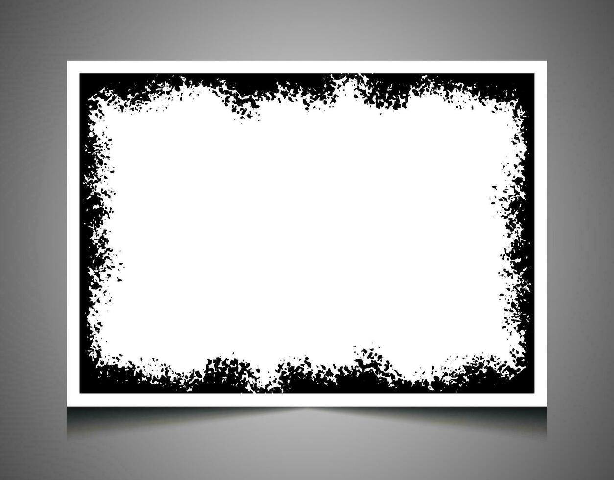 vintage frame for photo or congratulation, a black and white square frame with halftone dot effect a grunge texture, vector