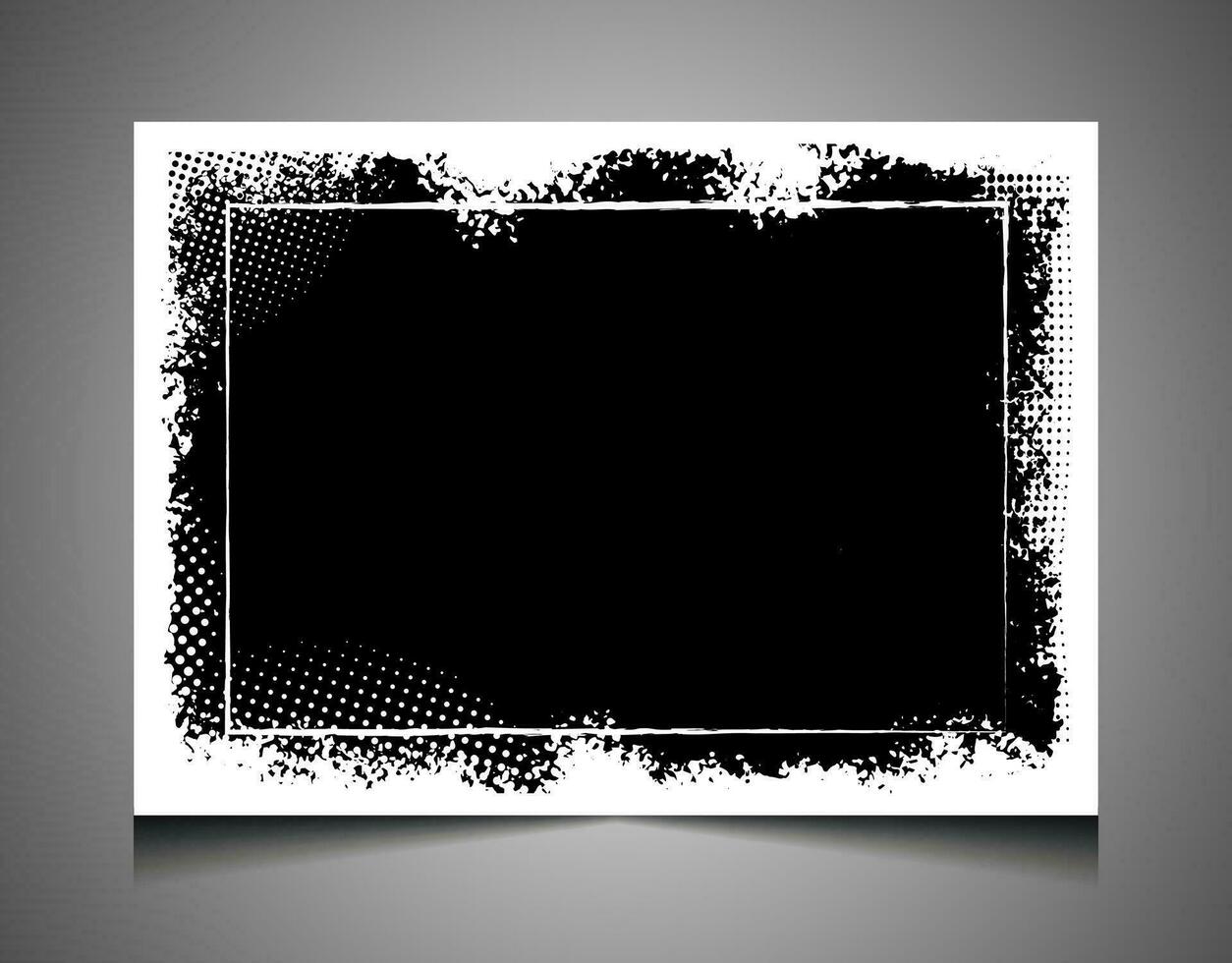 resumen Clásico negro y blanco foto marco con un grunge textura, antecedentes marco negro marco Clásico marco grunge imagen marco vector marco