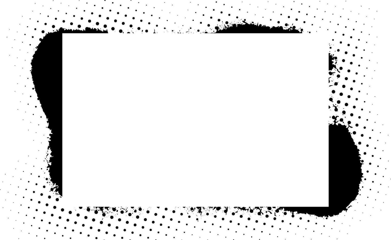 a black and white square shape vintage frame with a black and white dot pattern, black and white frame border, vector