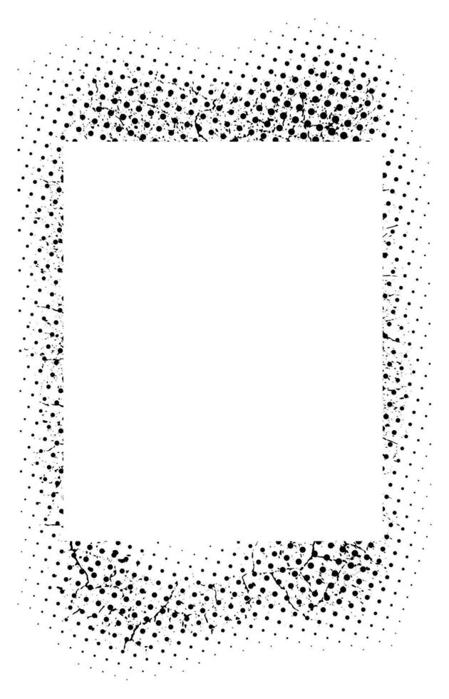 un negro y blanco cuadrado forma Clásico marco con un negro y blanco punto patrón, negro y blanco marco borde, vector