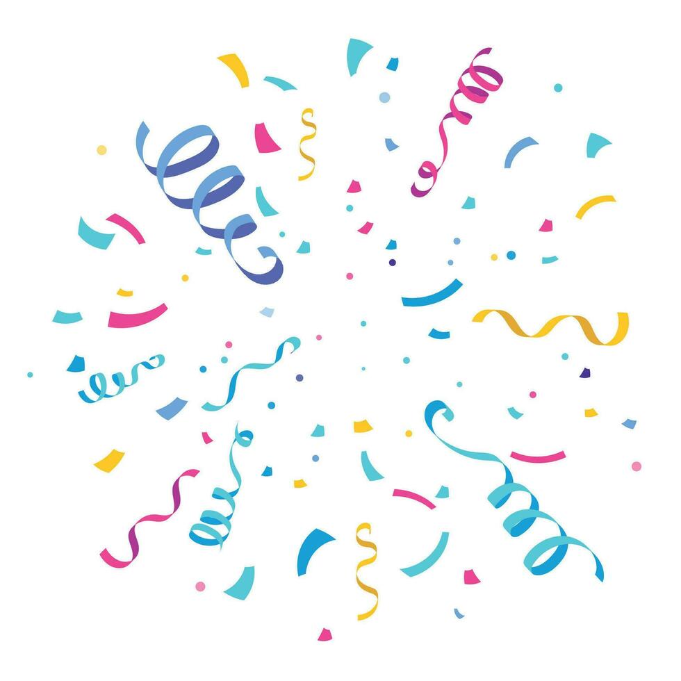 Colorful Confetti Party Decoration Celebration Vector