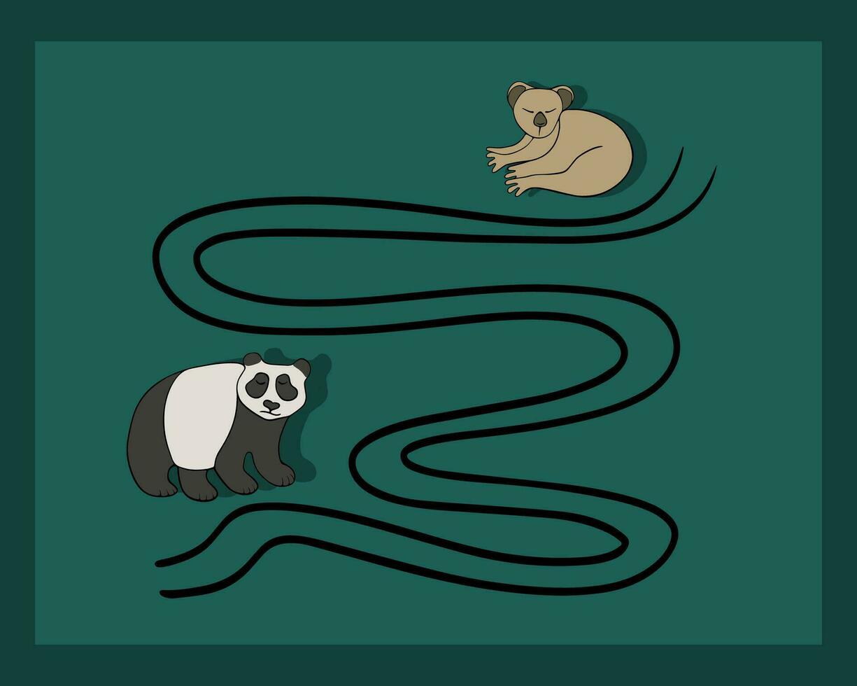 Vector isolated illustration of a task for the development of motor skills. Tasks for kindergarten.