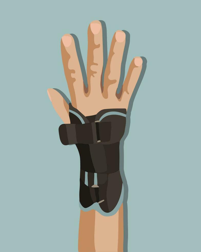 Vector isolated illustration of a radial carpal joint brace.