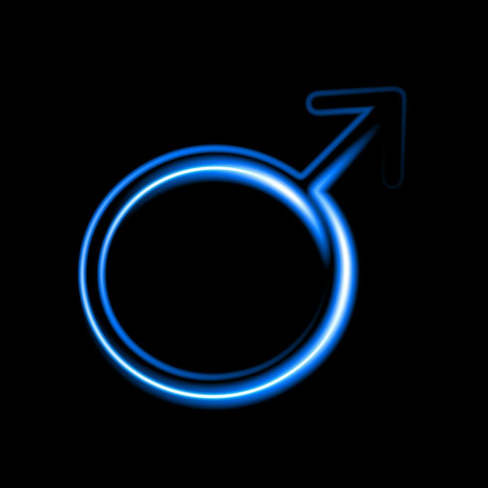 Vector isolated illustration of Mars planet icon with neon effect.