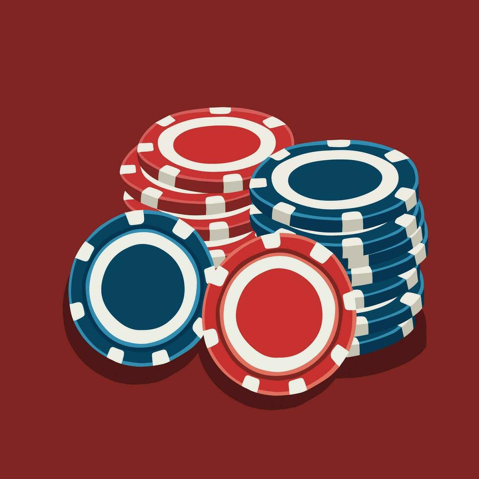 Vector isolated illustration of casino chips.